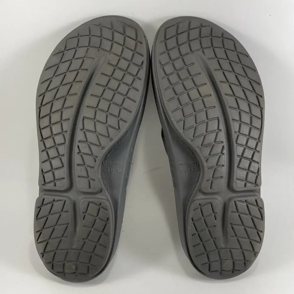 Oofos Ooriginal Flip Flops Mens Size 10 Womens Size 12 Gray Comfort Recovery